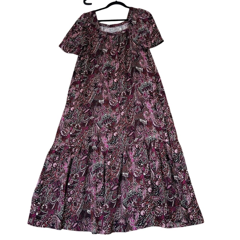 Maeve by Anthropology Lisabetta Maxi Tiered Print Dress X-small